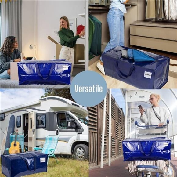 10 Pack Moving Bags w/Backpack Straps, Moving Boxes & Storage Bins Alternative - Picture 6 of 7